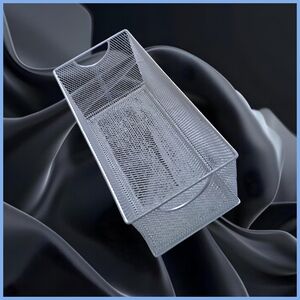 Stainless Steel Mesh Storage Basket. 10.5" x 6" x 5.5"